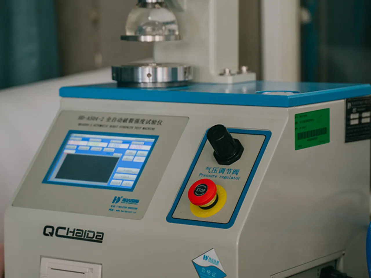 Strength and abrasion testing machine in the Baizhijia QC lab
